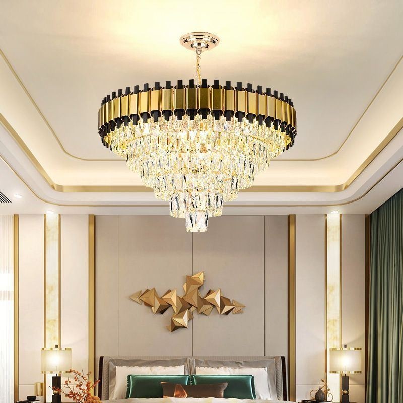 Luxury Crystal Pendant Light Round Ceiling Lighting