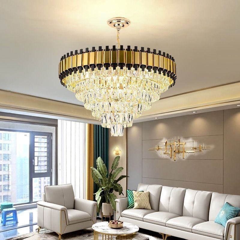 Luxury Crystal Pendant Light Round Ceiling Lighting