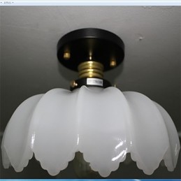 Imitation Jade Glass Retro 1 Head Lotus Ceiling Light