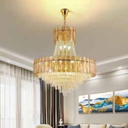 European Crystal Pendant Light Contemporary Ceiling Lamp