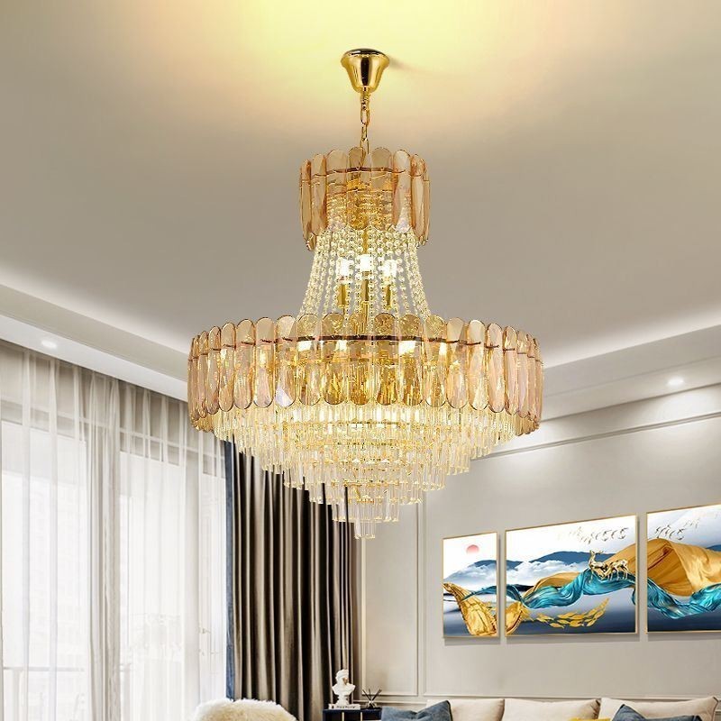 European Crystal Pendant Light Contemporary Ceiling Lamp