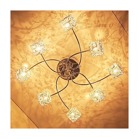 Modern Contemporary Crystal Electroplated Flush Mount