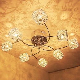 Modern Contemporary Crystal Electroplated Flush Mount