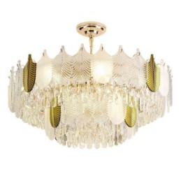Luxurious Leaf Pendant Light Crystal Ceiling Light Fixture