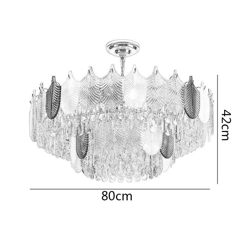 Luxurious Leaf Pendant Light Crystal Ceiling Light Fixture