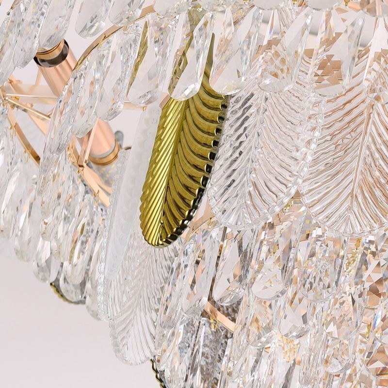 Luxurious Leaf Pendant Light Crystal Ceiling Light Fixture