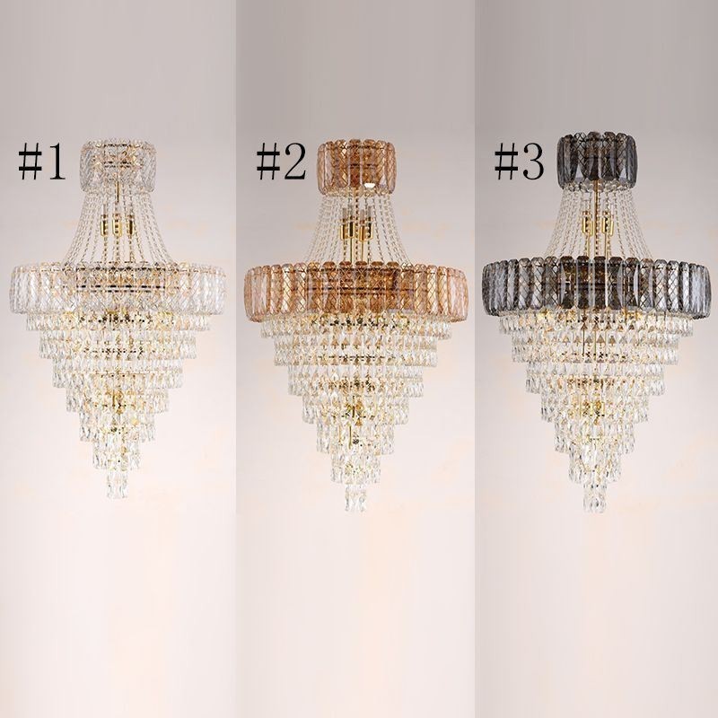 Modern Elegant Crystal Pendant Light Conical Ceiling Light