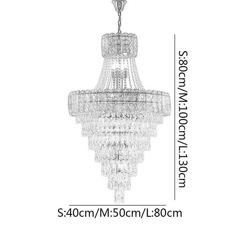 Modern Elegant Crystal Pendant Light Conical Ceiling Light