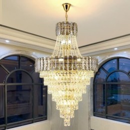Modern Elegant Crystal Pendant Light Conical Ceiling Light