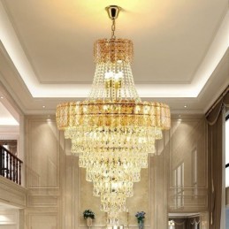 Modern Elegant Crystal Pendant Light Conical Ceiling Light