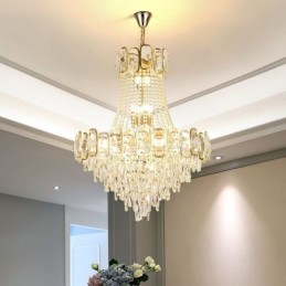 Modern Crystal Pendant Light Round Ceiling Lighting Fixture
