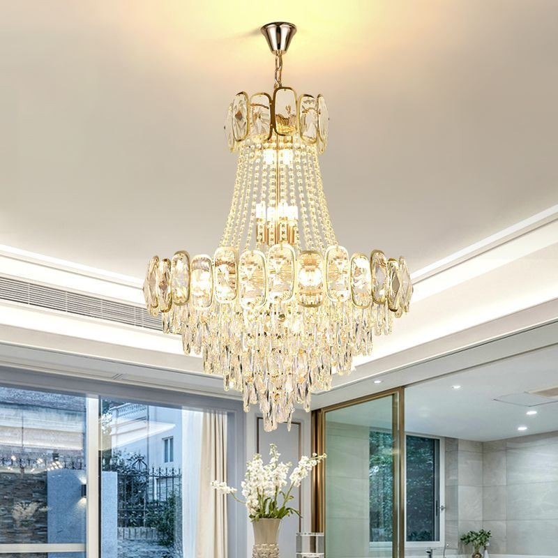 Modern Crystal Pendant Light Round Ceiling Lighting Fixture
