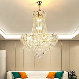 Modern Crystal Pendant Light Round Ceiling Lighting Fixture
