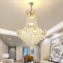 Modern Crystal Pendant Light Round Ceiling Lighting Fixture