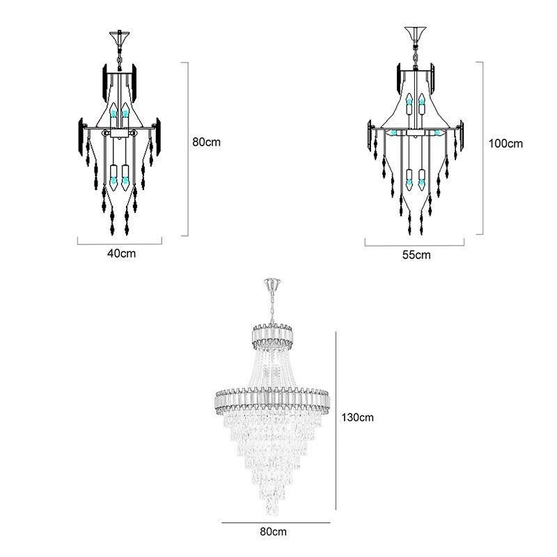 Luxurious Gold Pendant Light Crystal Ceiling Light Fixture