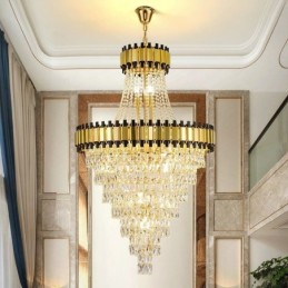 Luxurious Gold Pendant Light Crystal Ceiling Light Fixture