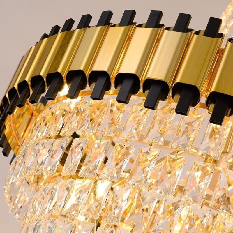 Luxurious Gold Pendant Light Crystal Ceiling Light Fixture