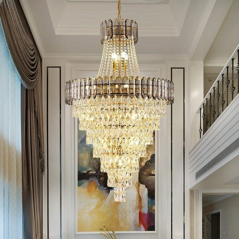 Conical Crystal Pendant Light Elegant Hanging Light
