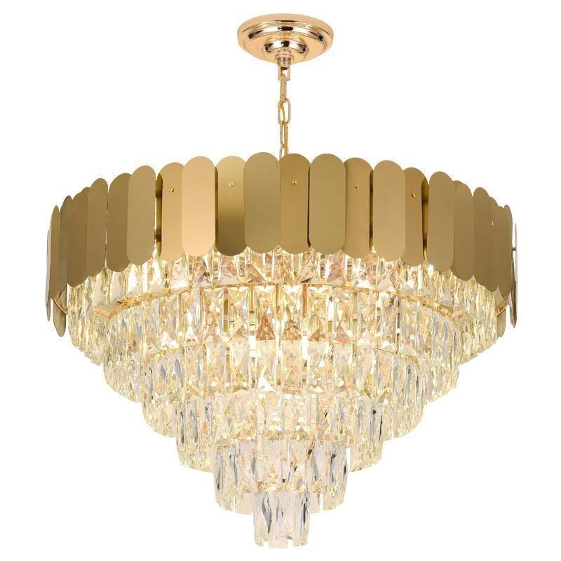 Modern Elegant Crystal Pendant Light Conical Ceiling Lamp