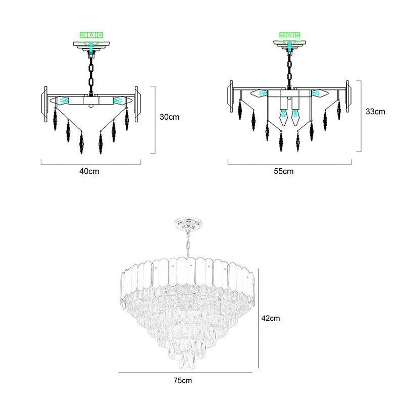 Modern Elegant Crystal Pendant Light Conical Ceiling Lamp