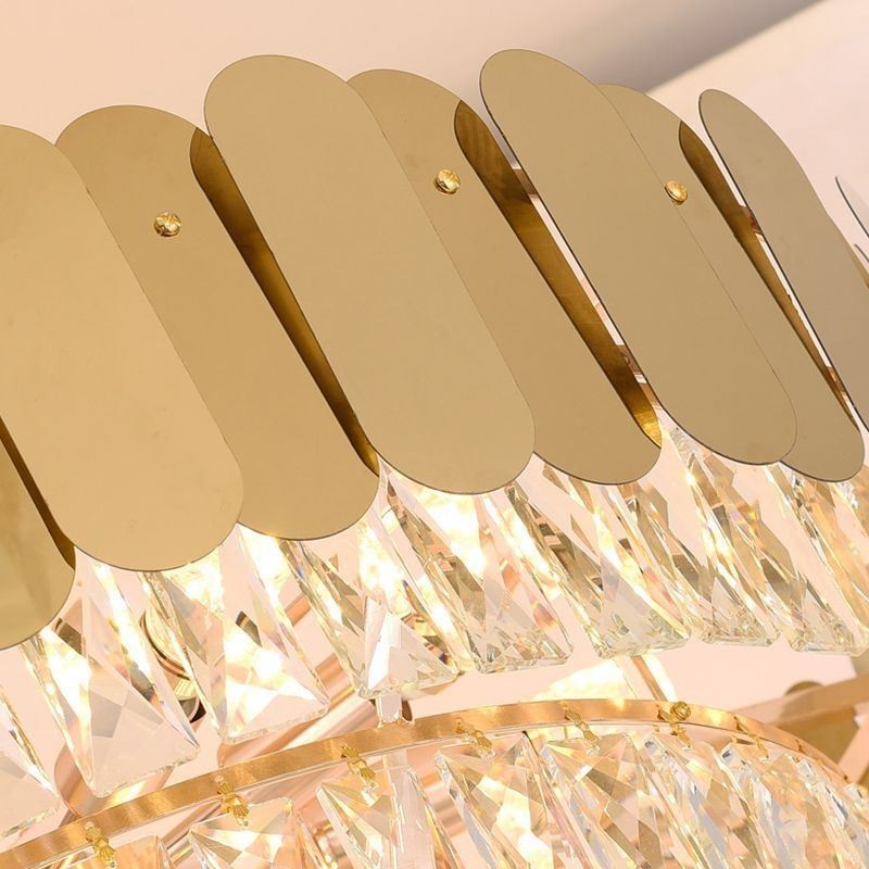 Modern Elegant Crystal Pendant Light Conical Ceiling Lamp