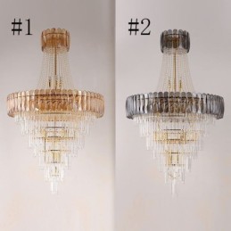 European Elegant Crystal Pendant Light Conical Ceiling Light