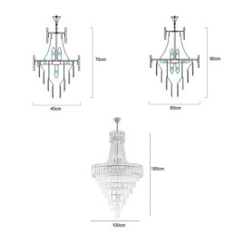 European Elegant Crystal Pendant Light Conical Ceiling Light