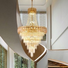 European Elegant Crystal Pendant Light Conical Ceiling Light