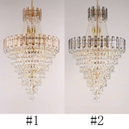 Modern Elegant Crystal Pendant Light Conical Hanging Light