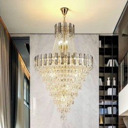 Modern Elegant Crystal Pendant Light Conical Hanging Light