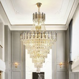 Modern Elegant Crystal Pendant Light Conical Hanging Light