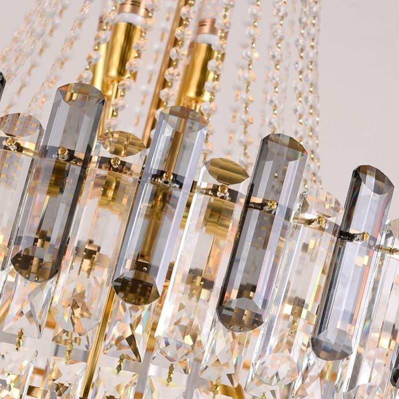 Modern Elegant Crystal Pendant Light Conical Hanging Light