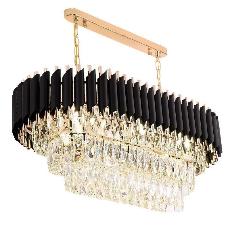 Crystal Pendant Light Oval Ceiling Light Fixture