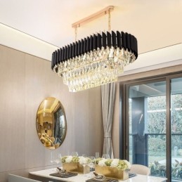Crystal Pendant Light Oval Ceiling Light Fixture