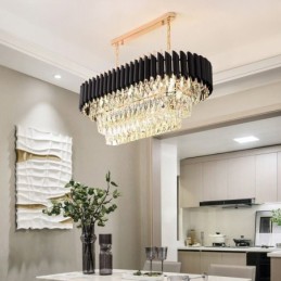 Crystal Pendant Light Oval Ceiling Light Fixture