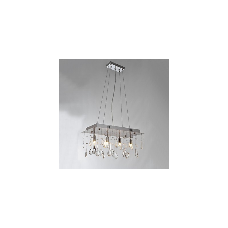 Traditional Classic Crystal Chrome Metal Chandelier