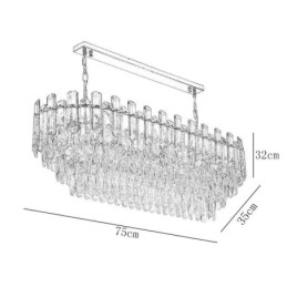 Modern Crystal Pendant Light Oval Ceiling Light Fixture