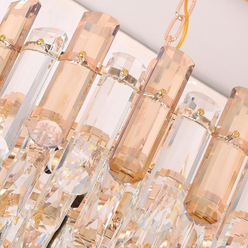 Modern Crystal Pendant Light Oval Ceiling Light Fixture