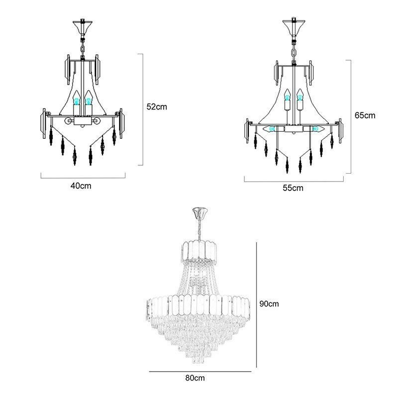 Modern Crystal Gold K9 Hanging Pendant Ceiling Light