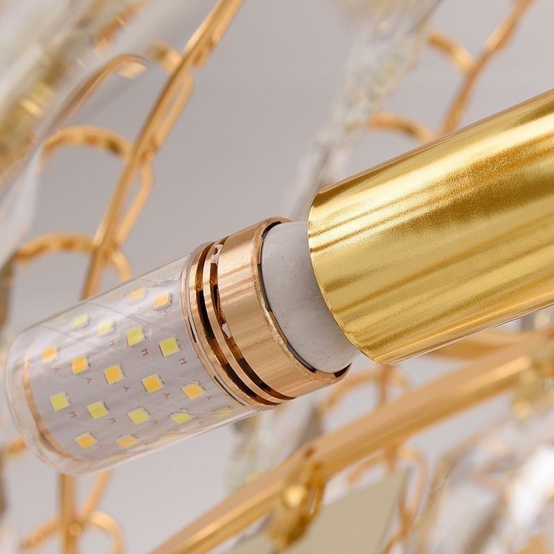 European Crystal High Ceiling Pendant Light Stairs