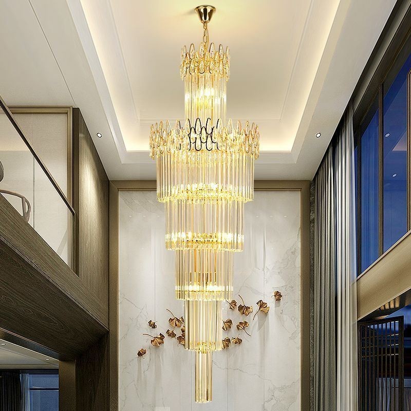 Modern Spectacular High Ceiling Pendant Light Stairs