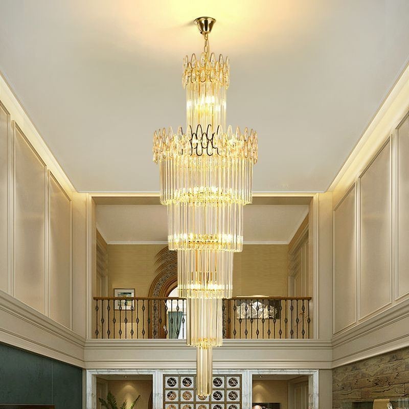 Modern Spectacular High Ceiling Pendant Light Stairs