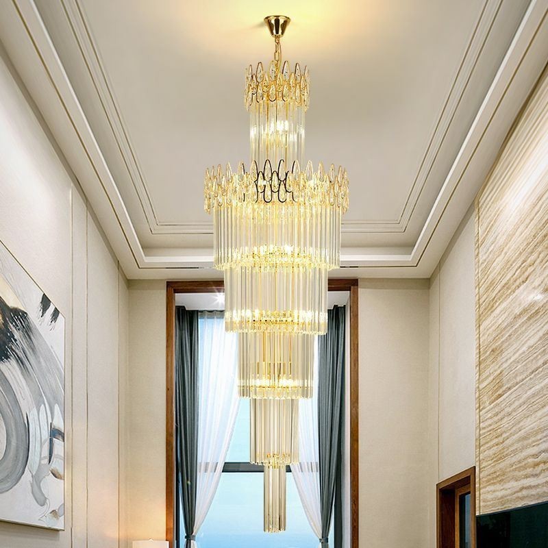 Modern Spectacular High Ceiling Pendant Light Stairs