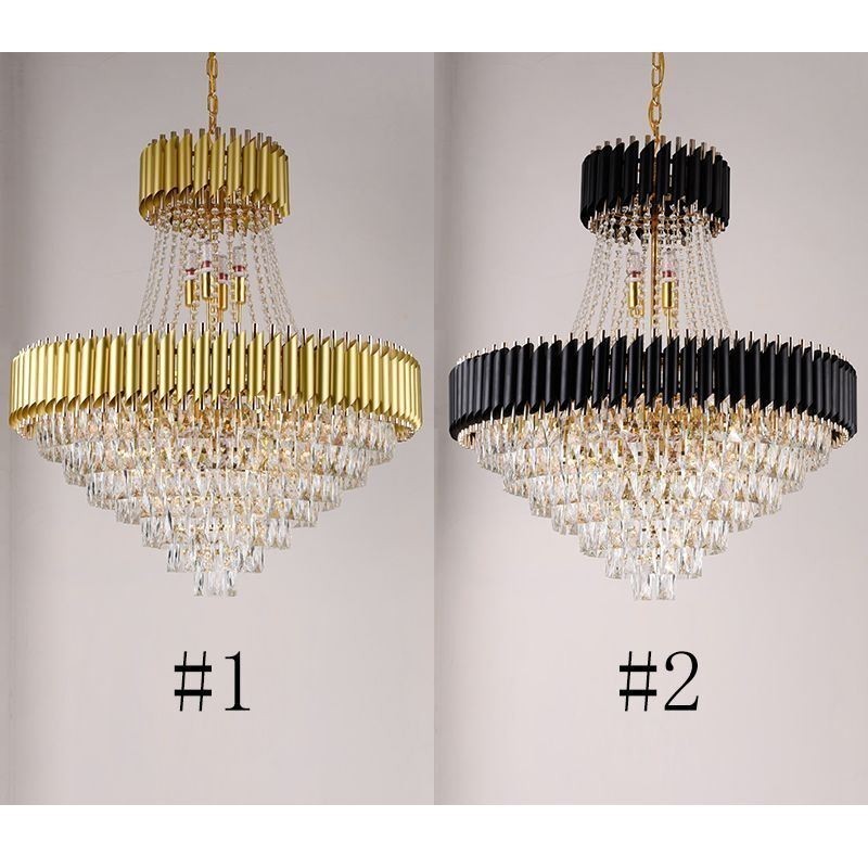 Modern Crystal Pendant Lighting Round Ceiling Lamp Hanging Lights