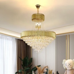 Modern Crystal Pendant Lighting Round Ceiling Lamp Hanging Lights