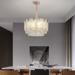 Crystal Pendant Light Lacy Round Ceiling Lighting Fixture
