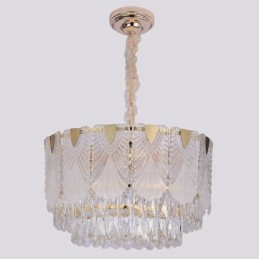 Crystal Pendant Light Lacy Round Ceiling Lighting Fixture