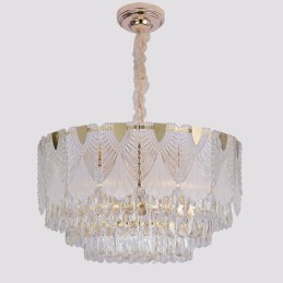 Crystal Pendant Light Lacy Round Ceiling Lighting Fixture