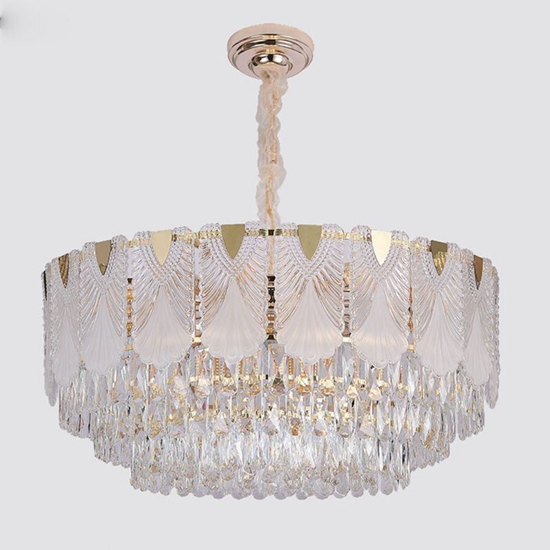 Crystal Pendant Light Lacy Round Ceiling Lighting Fixture