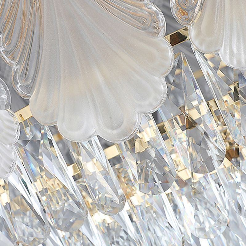 Crystal Pendant Light Lacy Round Ceiling Lighting Fixture